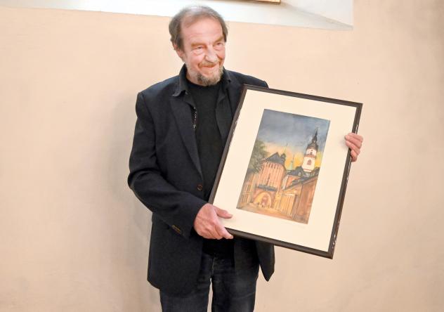 Thomas Morgenstern bei der Vernissage zu seiner Ausstellung.