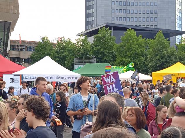 Demonstration Leipzig Landtagswahl