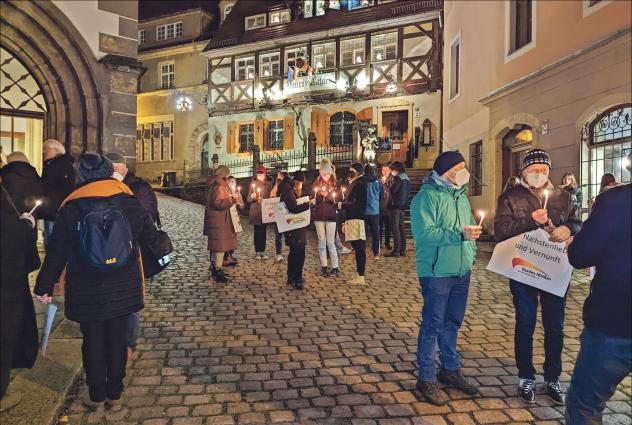 Meißen ist bunt, Meißen, Corona-Demonstrationen, Kerzenleuchten