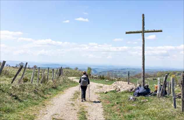 Pilgern, Kreuz, Landschaft, Weg, Wandern