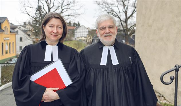 Superintendentin Ulrike Weyer und Pfarrer Rainer Zaumseil 