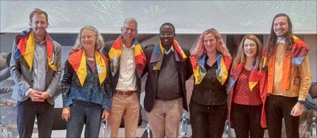 Gäste des Podiums zur Friedenssuche der ökumenischen Konferenz »Hoffnung für die Erde leben«, die am Wochenende in Dresden stattfand.
