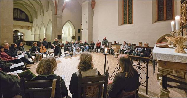 Gedenkveranstal- tung in der Frauenkirche Grimma zum Jahrestag des Überfalls der Hamas auf Israel am 7. Oktober. © Astrid Sonntag