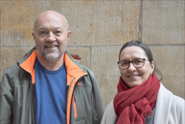 Ökumenisches Pilgerehepaar: Silke Maresch und ihr Mann Tobias Hupfer-Maresch aus Pirna sind Pilgerbegleiter und bieten im Mai ein Pilgerwochenende an.Foto: Ruth Weinhold-Heße
