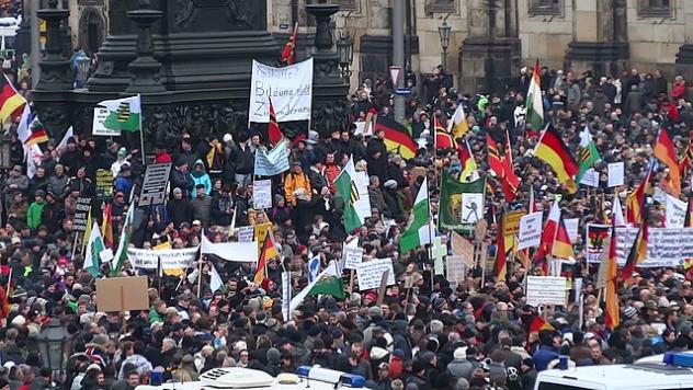 Pegida-Demonstration am 25. Januar 2015 in Dresden