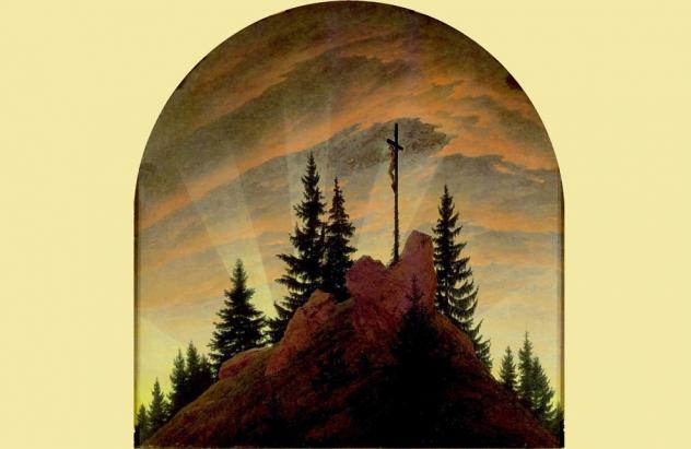 Caspar David Friedrich: Das Kreuz im Gebirge (Tetschener Altar). Foto: Staatliche Kunstsammlungen Dresden/CC0 public domain