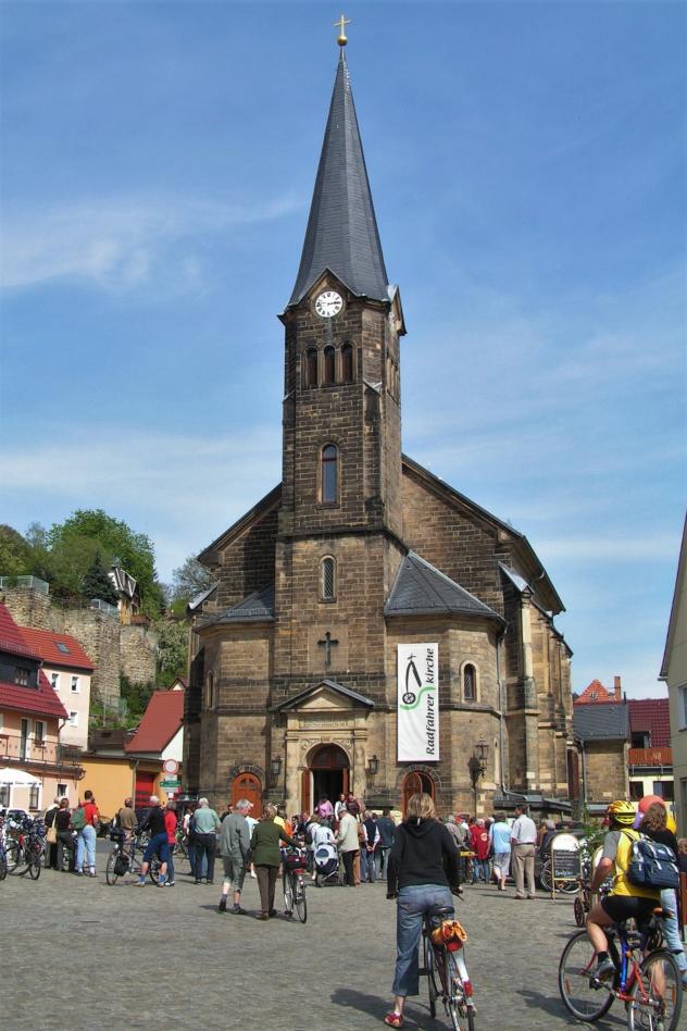 Radfahrerkirche, Radwegekirche, Stadt Wehlen, Fahrradkirche