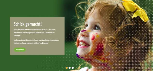 Begrüßung auf dem neuen Webauftritt der Evangelisch-Lutherischen Landeskirche Sachsens evlks.de