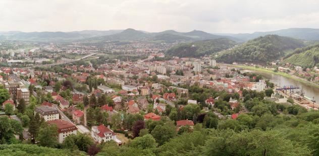 Blick auf Děčín