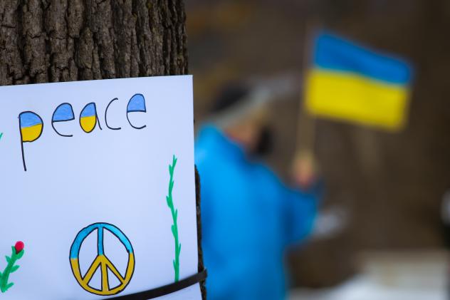 Ukraine Jahrestag Angriff Russland Friedensgebet Leipzig
