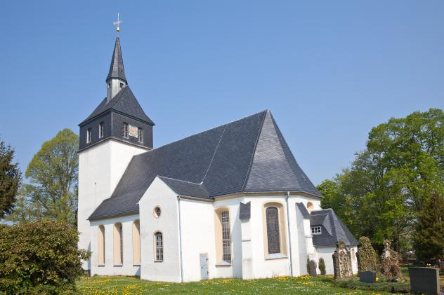 Die Kirche in Lichtenberg – neben Lichtenberg macht auch die sächsische Gmeinde Pohla mit.