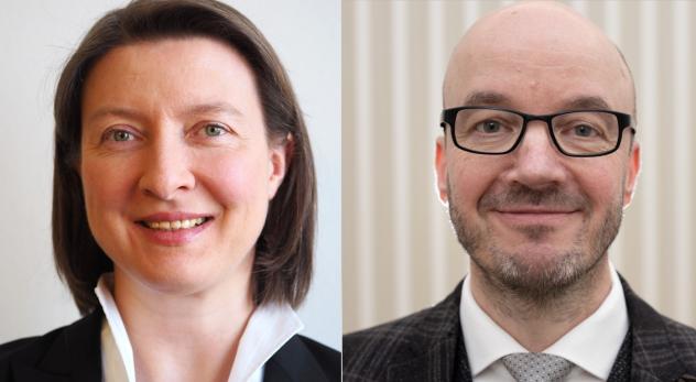 Die von der Kirchenleitung für das Bischofsamt vorgeschlagenen Kandidaten Ulrike Weyer und Tobias Bilz. Fotos: evlks Ulrike Weyer, Tobias Bilz