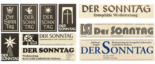 Der SONNTAG hat im Laufe der Jahrzehnte sein Gesicht mehrfach gewandelt. Hier ein Ausschnitt vom Jubiläumsplakat von 1996.