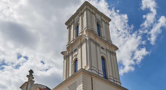 Der neue Turm der Potsdamer Garnisonkirche. © epd-bild/Christian Ditsch
