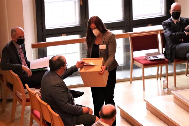 Wahlen in der Landessynode im Haus der Kirche in Dresden. Foto: EVLKS Wahlen, Landessynode, Dresden, EVLKS