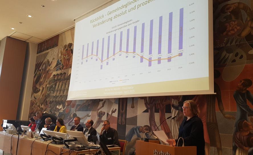 Finanzdezernentin Kathrin Schaefer (rechts im Bild) stellt die finanziellen Rahmenbedingungen und Einsparziele für die nächsten zehn Jahre vor Foto: Uwe Naumann