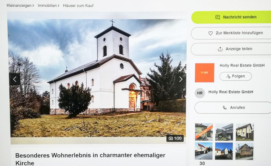 Mit dieser Annonce wirbt der aktuelle Privateigentümer im Internet um Käufer.