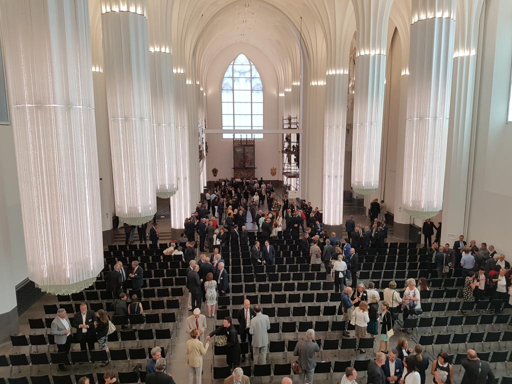 Blick von der Orgelempore in die neue Aula/Universitätskirche Leipzig. Foto: Uwe Naumann