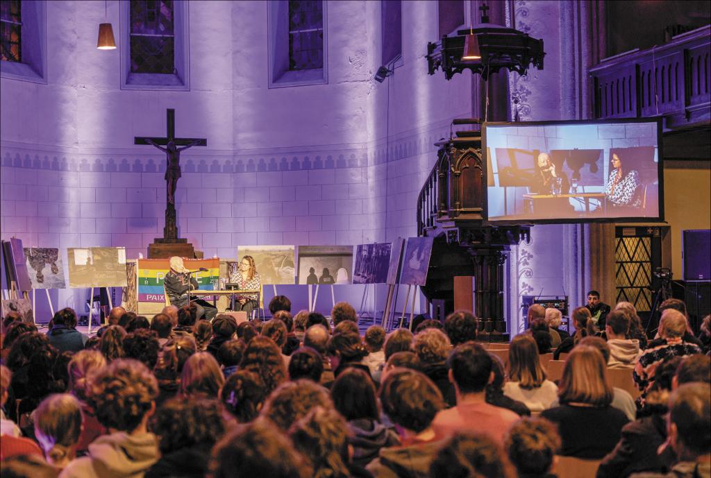 Gegen das Vergessen: Zeitzeugengespräch mit dem Holocaust-Überlebenden Rolf Isaacsohn in der pax-Jugendkirche Leipzig. © Uwe Winkler
