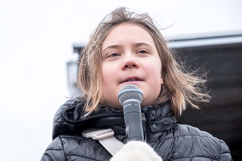 Klimaaktivistin Greta Thunberg rief am Sonnabend zum Widerstand auf. © epd-bild/Guido Schiefer