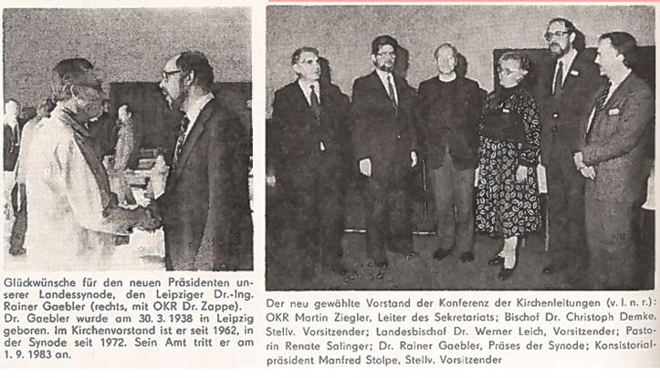 Zwei Mal erschien Dr. Rainer Gaebler auf einem Foto im SONNTAG: 1983 (links) und 1986. Fotos/Repro: Archiv