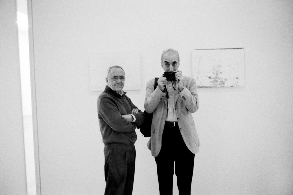 Gerhard Richter und Bejamin Katz im Kölner Atelier/ Foto: B. Katz