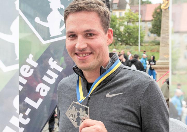 Pfarrer Christian Heurich beim Basalt-Lauf in Stolpen. © D. Förster