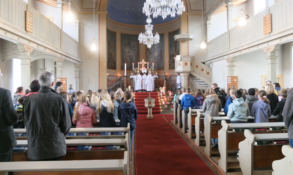 Schulgottesdienst in Gaußig nach alter Tradition und Form. © Tomas Gärtner