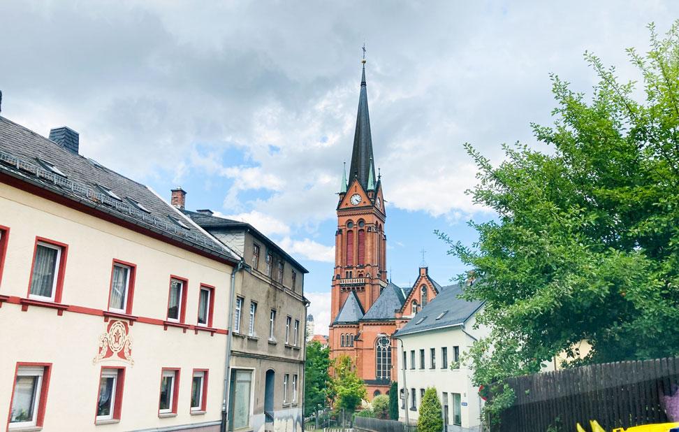 Die Kirchenmeile wird sich unterhalb der zentralen Auer Nicolaikirche befinden. © Anna Neef
