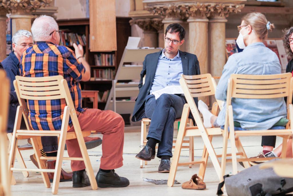 Diskussion über Friedensethik mit Dr. Gerhard Bergner. © Uwe Winkler