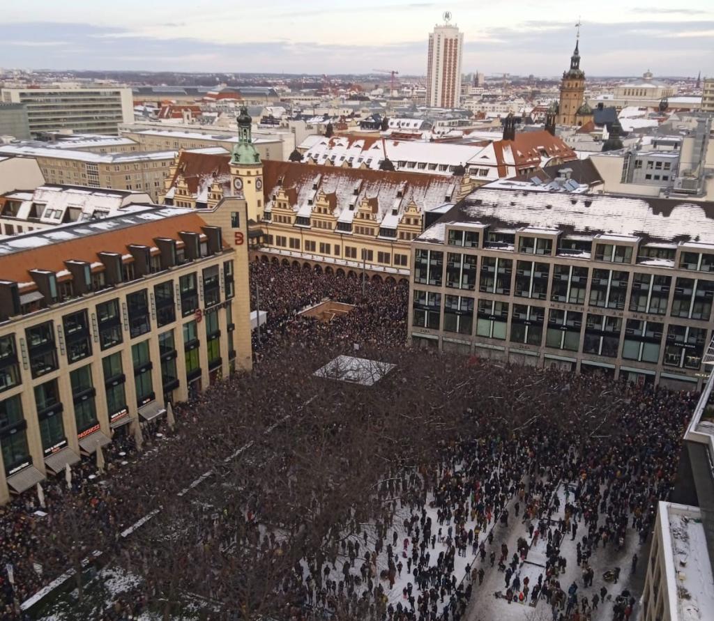 Blick von der Thomaskirche Richtung Marktplatz in Leipzig. © Ivo Mrvelj/Thomaskirche