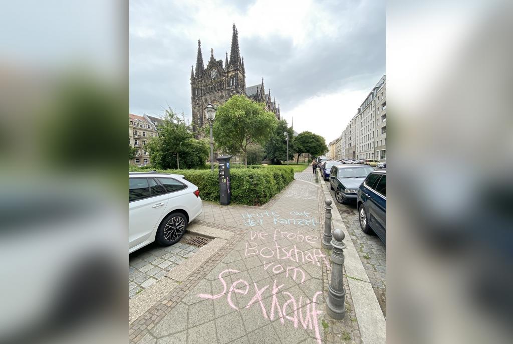 Protest gegen die Veranstaltung in der Leipziger Peterskirche. © Sisters Ortsgruppe Leipzig