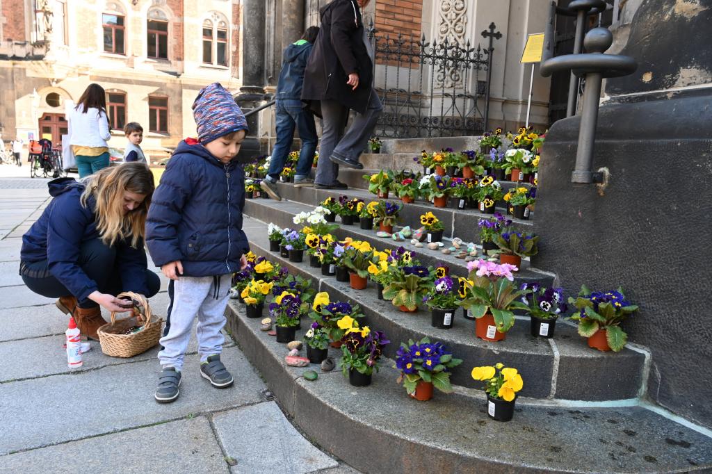 Ostern, Blumen, Dresden, Martin-Luther-Kirche