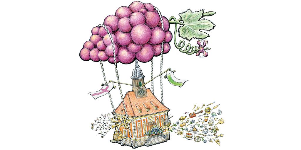 Logo des besonderen Elbhangfests 2025. Zeichnung: Holger Friebel