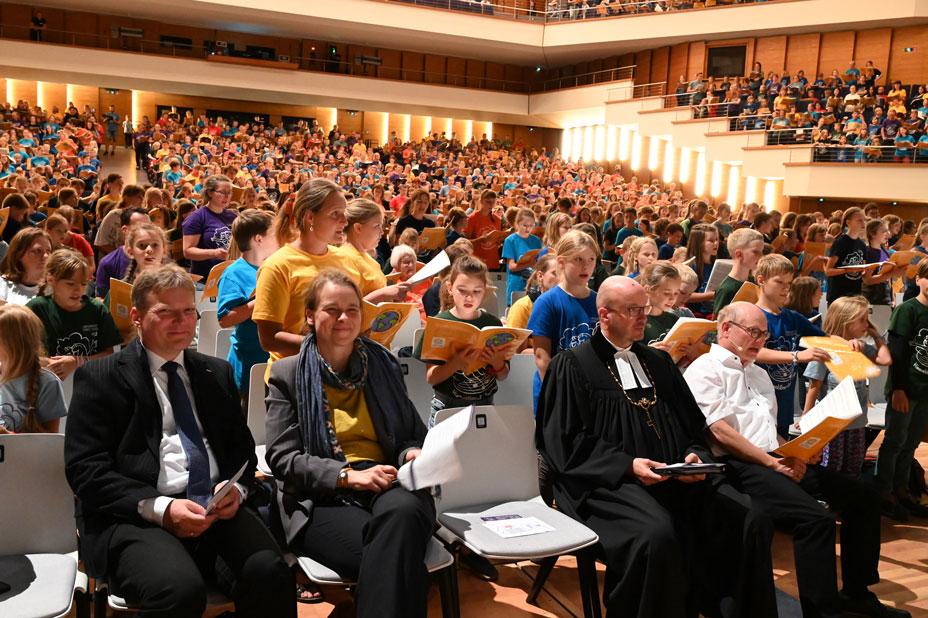 Abschlussgottesdienst mit Uraufführung des Musicals, für das die Kurrenden intensiv geprobt und ihre Lieder einstudiert haben. © Steffen Giersch