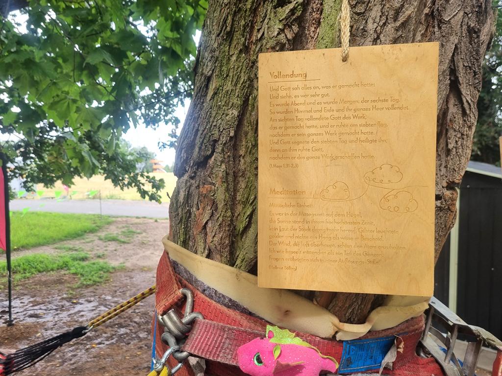 Ruhe, Rast und Inspiration im Kirchenwäldchen auf der Sächsischen Landesgartenschau 2022 in Torgau. © K. Richter