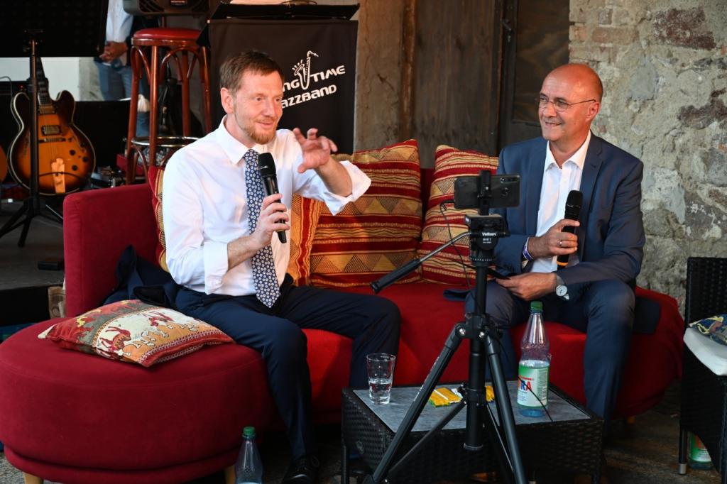 Und Ministerpräsident Kretschmer nahm an zahlreichen Gesprächen und Diskussionsrunden teil © Steffen Giersch