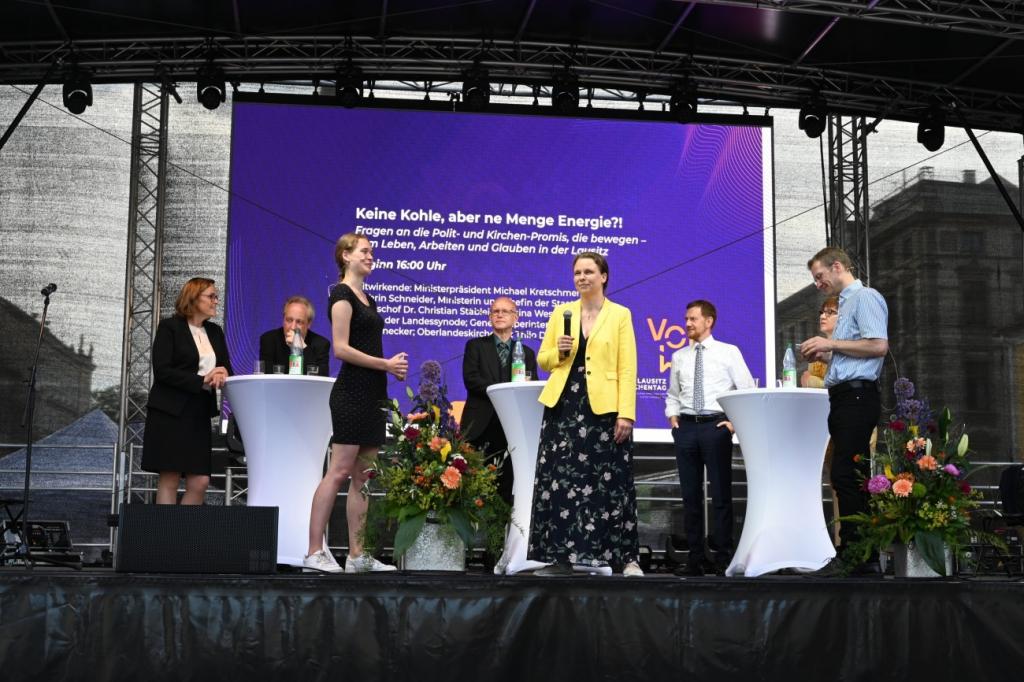 Auch Bettina Westfeld nahm an der Diskussionsrunde zum Braunkohleausstieg teil © Steffen Giersch