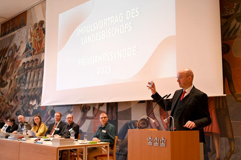Vortrag von Landesbischof Tobias Bilz. © Steffen Giersch