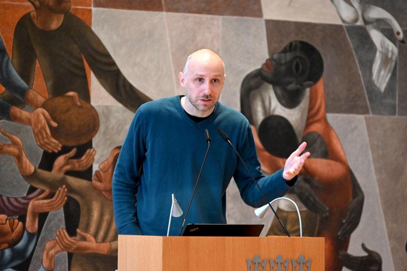 Nach der Eröffnung der Sitzung hielt Pfarrer Jiří Šamšula aus der Kirche der böhmischen Brüder ein Grußwort. © Steffen Giersch