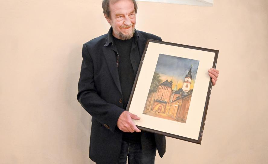 Thomas Morgenstern bei der Vernissage zu seiner Ausstellung.