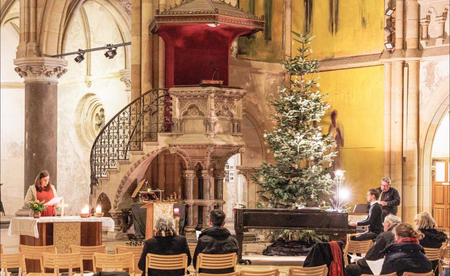 Ein musikalisches Abendgebet mit internationalen Liedern fand am 11. Januar in der Peterskirche Leipzig statt. Damit sollte die weltweite lutherische Gemeinschaft einbezogen werden. © Uwe Winkler