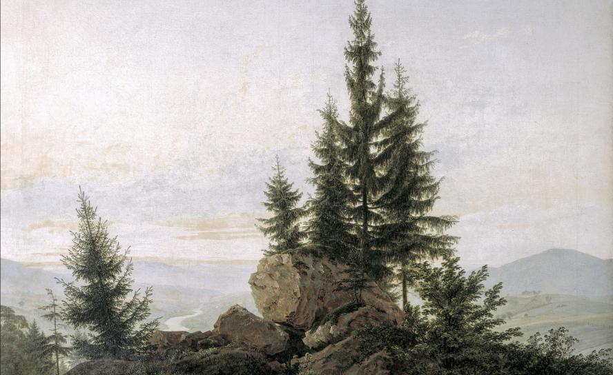 Inspiriert von der Landschaft der Sächsischen Schweiz – Caspar David Friedrich: Blick auf die Elbe (1807).© CC0 1.0; übertragen aus de.wikipedia nach Commons durch Bargain; Staatliche Kunstsammlungen Dresden 