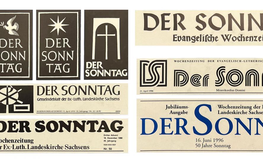 Der SONNTAG hat im Laufe der Jahrzehnte sein Gesicht mehrfach gewandelt. Hier ein Ausschnitt vom Jubiläumsplakat von 1996.