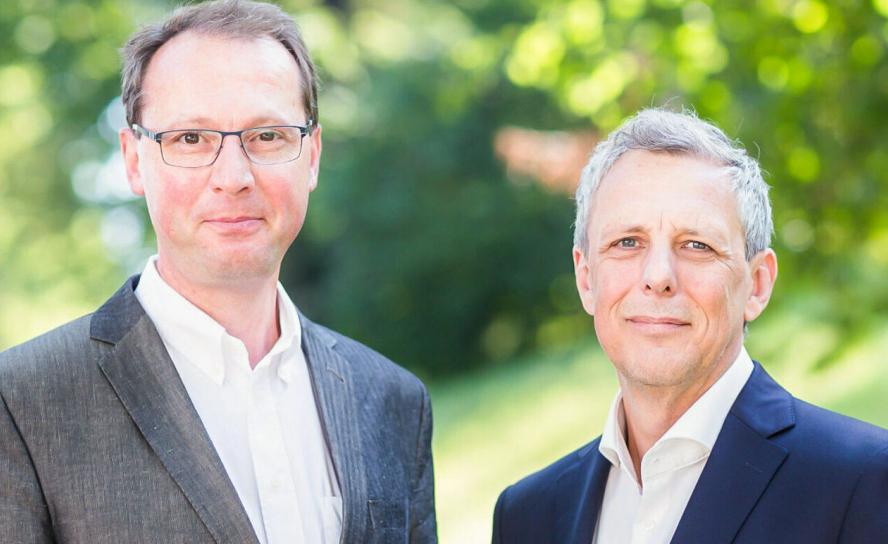 Martin Herold (li.) und Volker Schmidt, Vorstände der Schulstiftung der Ev.-Luth. Landeskirche Sachsens. © Schulstiftung der EVLKS