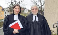 Superintendentin Ulrike Weyer und Pfarrer Rainer Zaumseil 