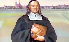 Genie des Kirchenlieds: Paul Gerhardt auf einem Ölgemälde von Wassili Jeremejew aus dem Jahr 2000. Das Bild hängt in der Paul-Gerhardt-Gedächtniskapelle in Gräfenhainichen          
          <div class=