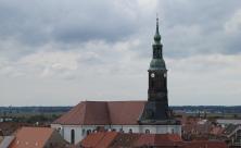 Ansicht der Marienkirche über den Dächern Großenhains aus südöstlicher Richtung